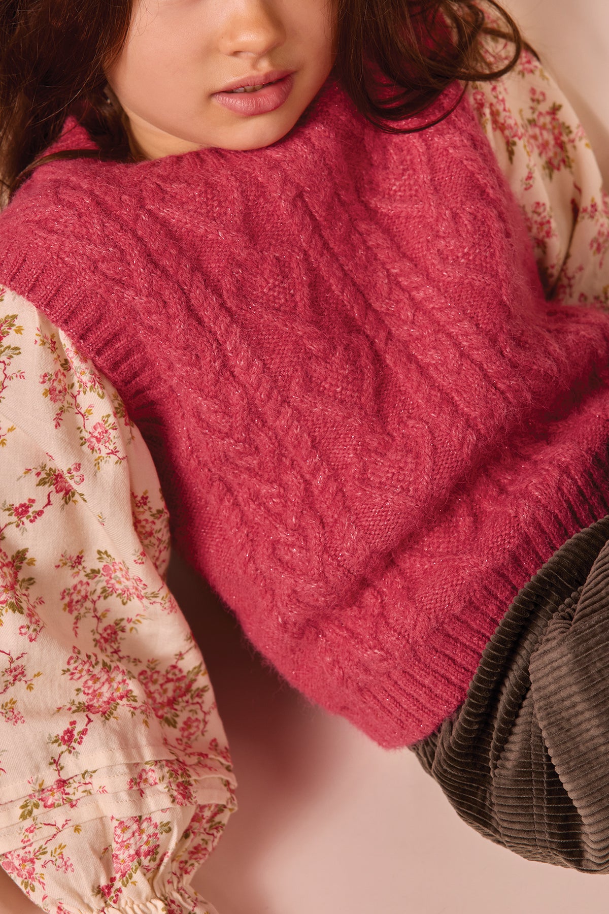 Sleeveless Sweater - Lucia Elizabeth Pink