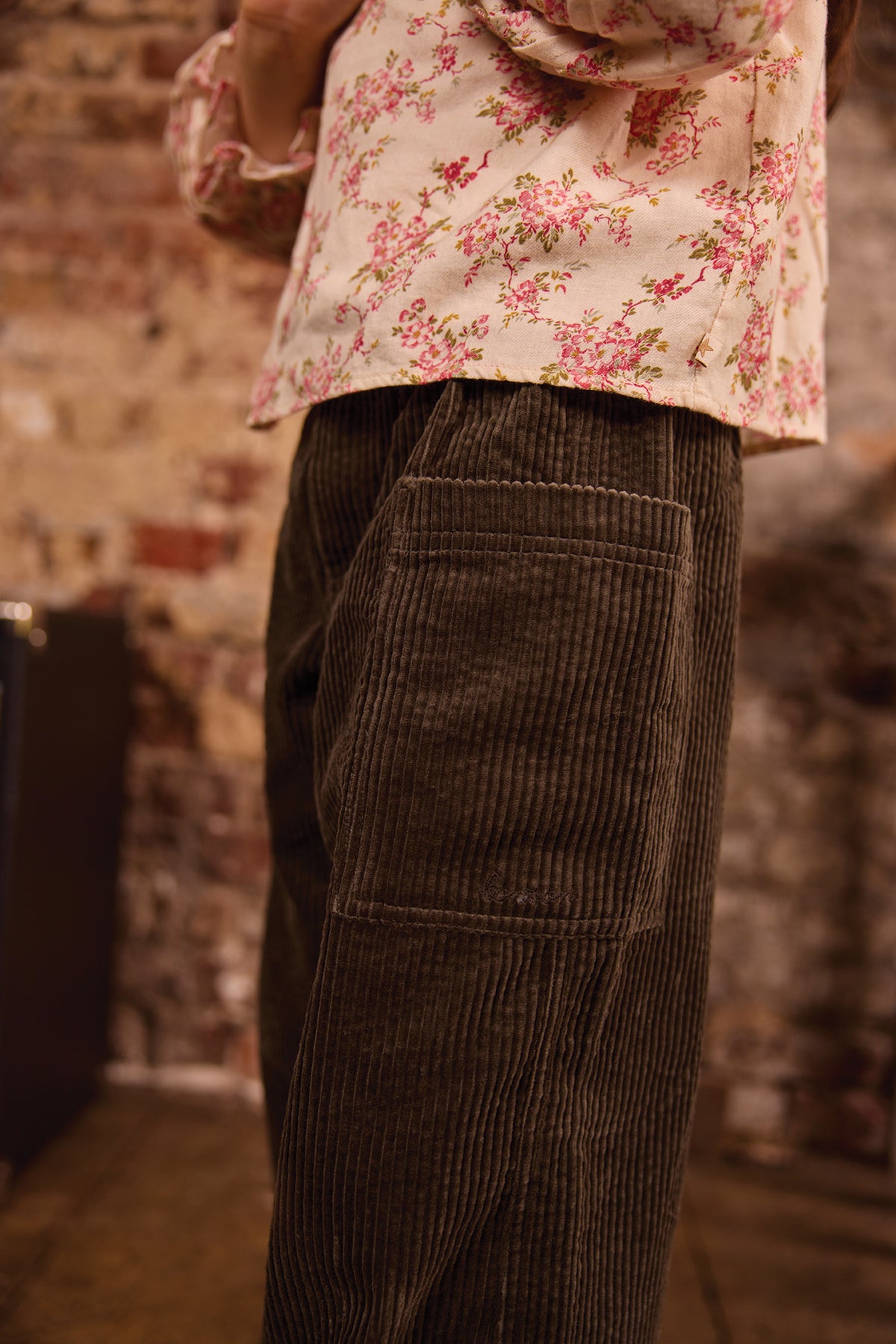 Broek - Lauren van kaki fluweel