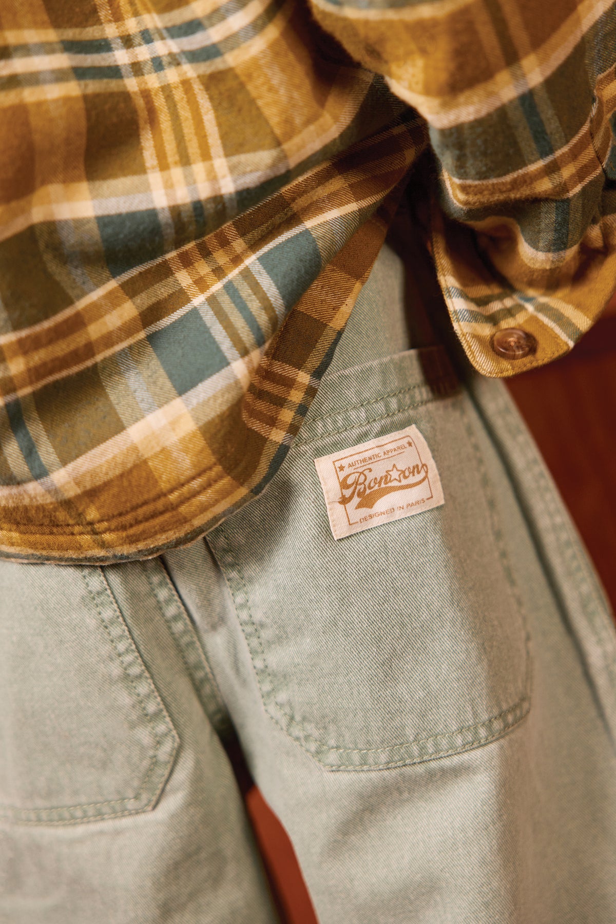 Jeans - Pollen in Khaki aus Baumwolle