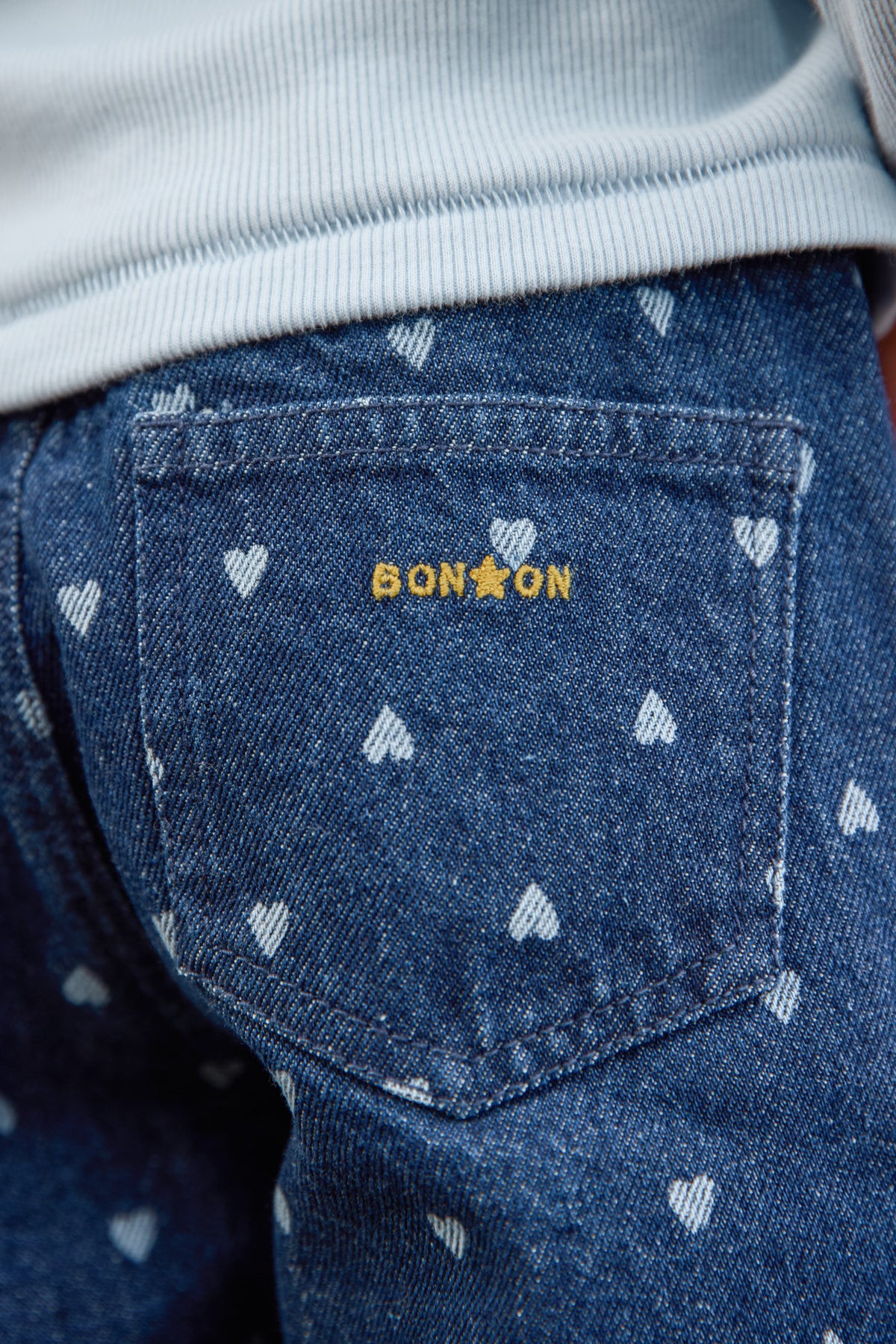 Vaqueros - Lino de denim con corazones de algodón