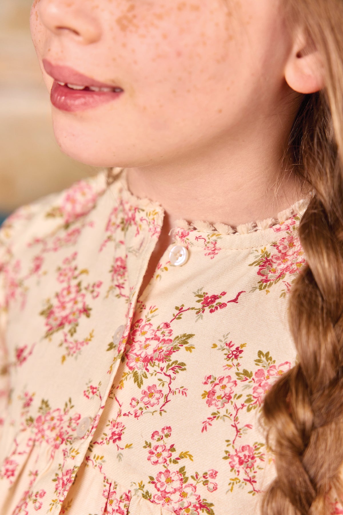 Jurk - Pivoine met zondagse bloemen van katoen