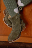 Stiefeletten - Escape in Khaki aus Leder