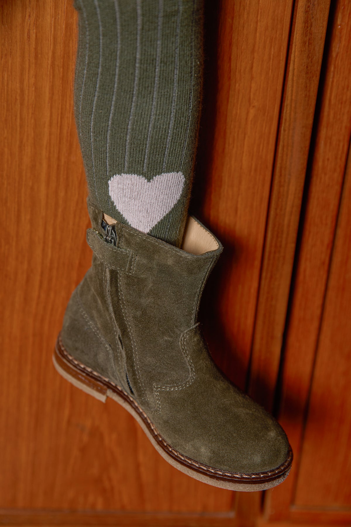 Stiefeletten - Escape in Khaki aus Leder